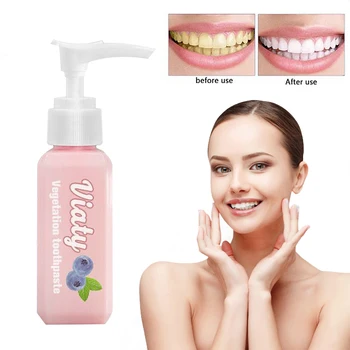 

Pressed Toothpaste Viaty Toothpaste Stain Removal Whitening Blueberry Toothpaste Fight Bleeding Gums Teeth Whitening Tool TSLM1