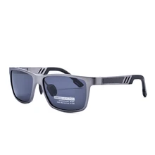 Gafas de sol Hombres Recubrimiento Espejos Deportivos Ronda de Aleación de Aluminio Marco UV400 Wayfarer Negro Gafas Gafas de Sol Gafas Masculino
