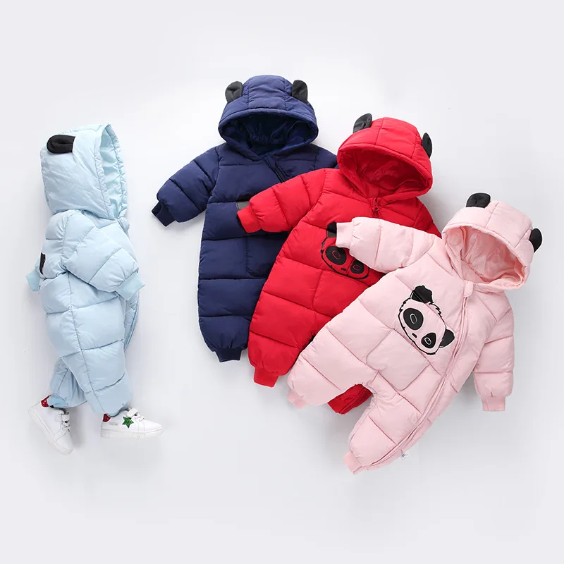 

Baby boy girl Clothes New born Winter Hooded Rompers Thick Cotton Outfit Newborn Jumpsuit Children Costume toddler romper