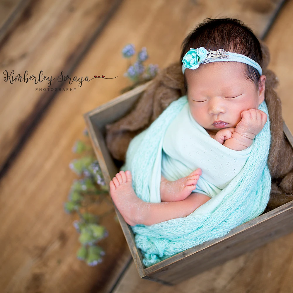 

150x40CM Mohair Stretch Knit Wrap Newborn Baby Photography Studio Props Boutique Receiving Cover Blankets Swaddle Photo Shoot