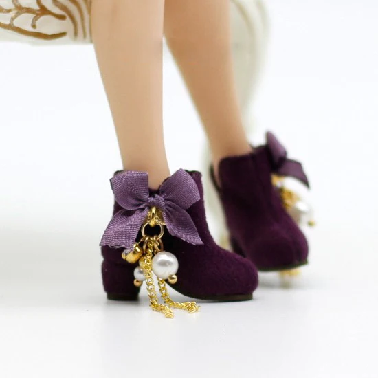 Blyth doll shoes 3cm Suede ankle boots high heel shoes for Blyth Licca