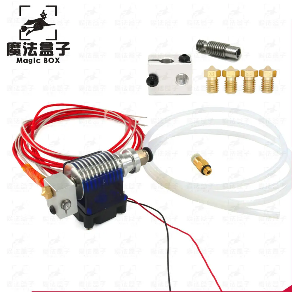 

3D Printer 24v or 12v J-head Hotend 3D V6 with Cooling Fan for 1.75mm/3.0mm Direct Filament Wade Extruder 0.2/0.3/0.4mm Nozzle