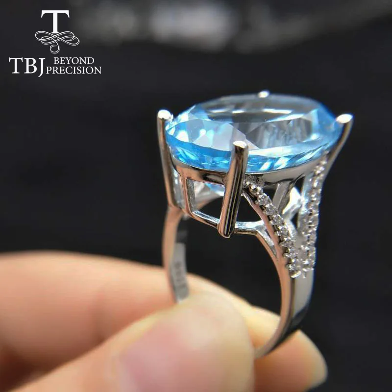 thumbnail image 2 of Sterling Silver Oval Swiss Blue Topaz December Birthstone Ring – Simon Curwood Jewellers 2 of 10