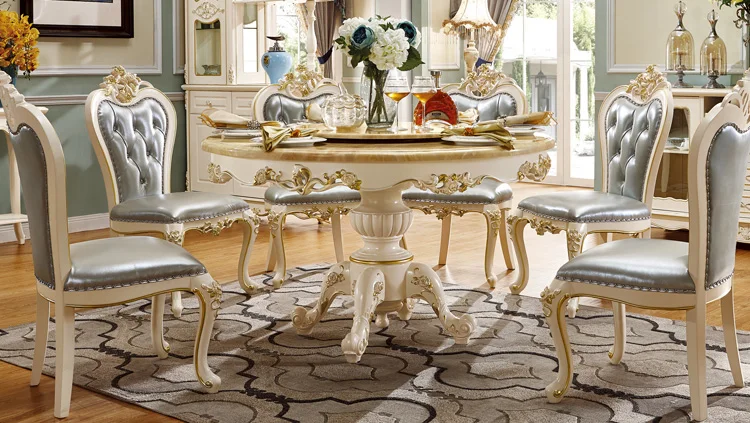 Foshan comfortable italian design antique gold dining room set - 916 Foshan comfortable italian design antique gold dining room set - 916