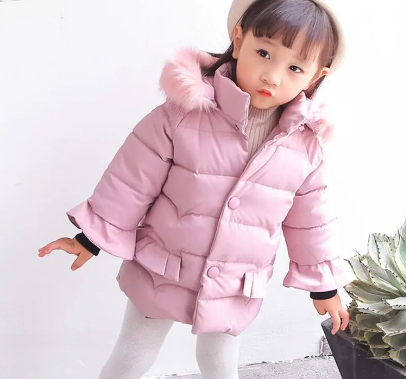 COOTELILI Fashion Baby Girls Outerwear Brand Girls Winter Jackets Children Pointed Hooded Coat Warm Padded Jacket Parka  (7)