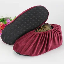 Черный утепленный вельветовый чехол для обуви унисекс, противоскользящий износостойкий Пыленепроницаемый Чехол для обуви для дома, офиса, школы