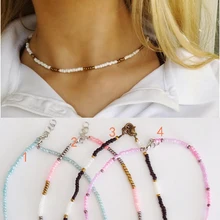 Богемное красочное бисерное колье, стеклянные ожерелья, модные женские летние шикарные колье, Женские Ювелирные изделия, подарки для мамы и девушки