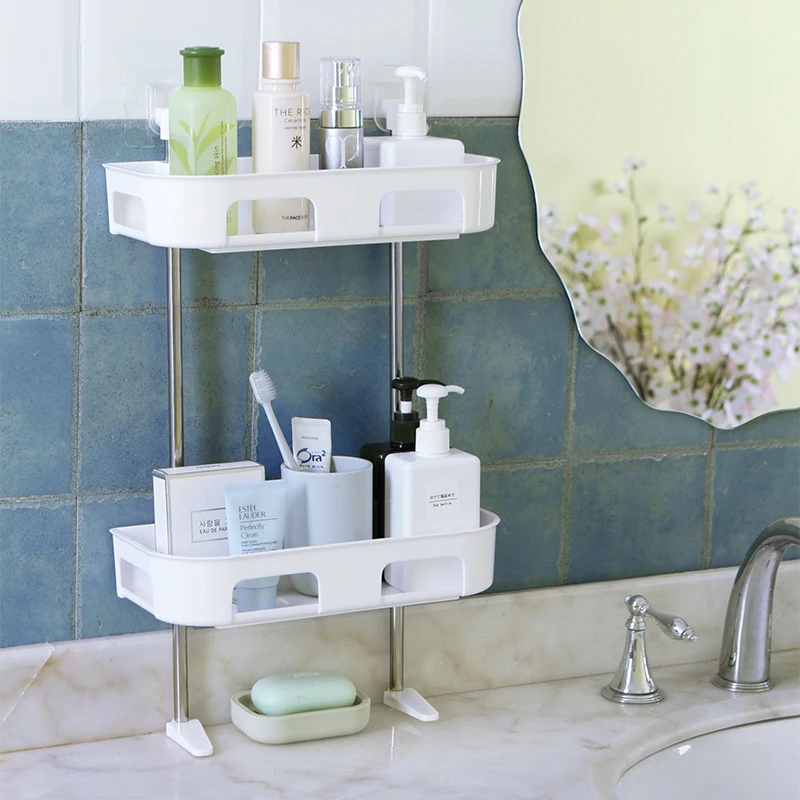 متعدد الوظائف الحمام شحن الضرب متعدد الطبقات غسل الرف ، المرحاض الرف ، مسمار الشحن الجدار شنقا رف التخزين 30*14*56 سنتيمتر