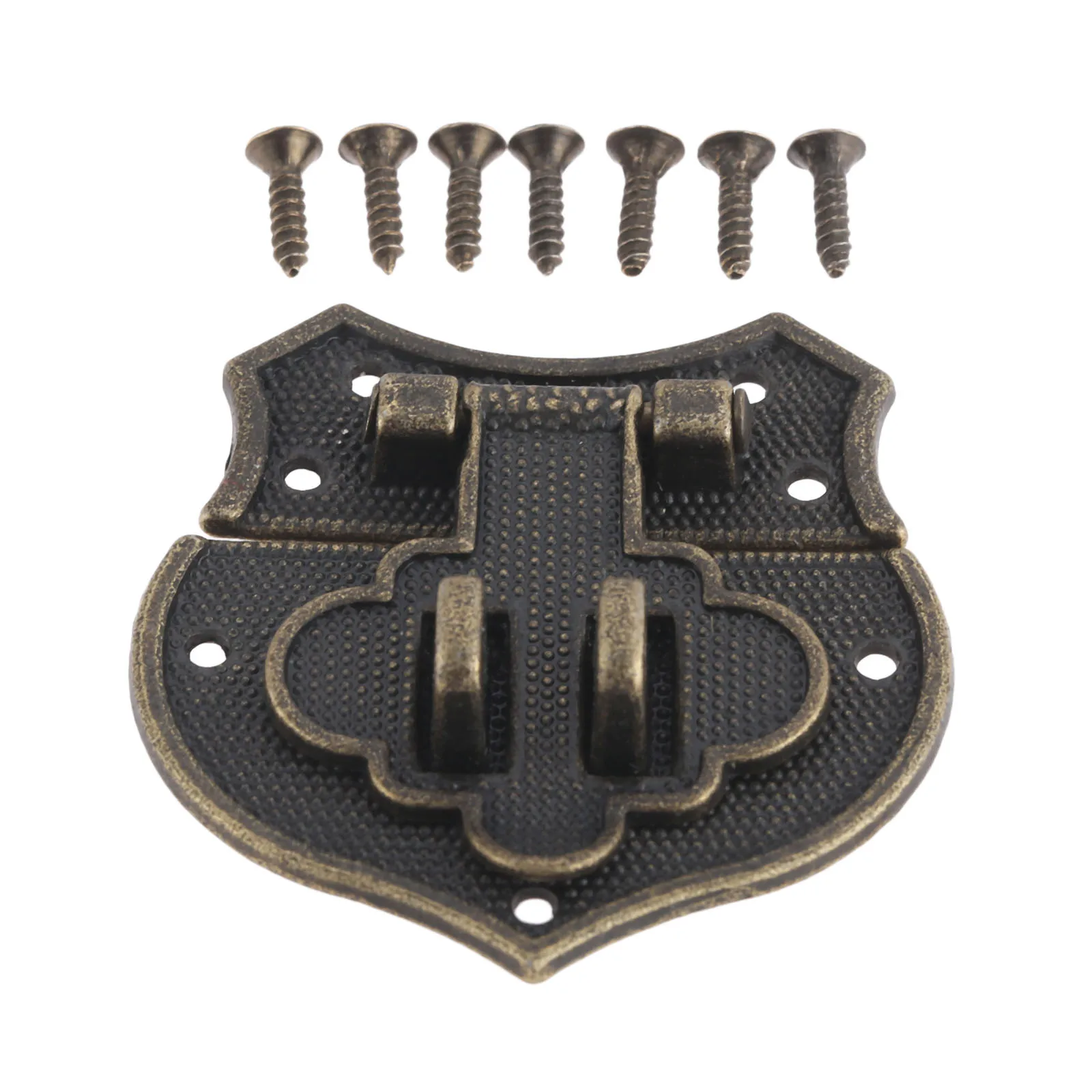 DRELD Bronze/Gold Box Hasp Lock Catch Latches For Jewelry Box Suitcase Buckle Clasp Antique Padlock Furniture Hardware 38*38mm