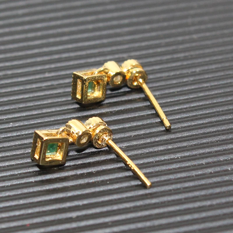 Серьги подвески из серебра 925 пробы с натуральным изумрудом|drop earrings|jewelry earringsjewelry