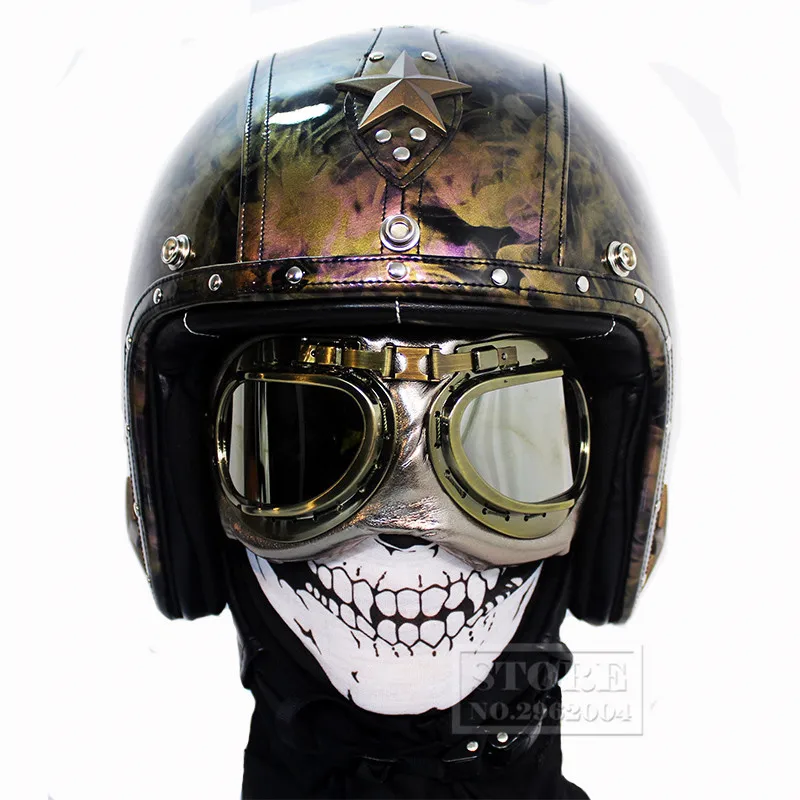 

Vintage FRP Handmade 3/4 Motorcycle Helmet Moto Riding Chopper Bike helmet Open Face Motorbike Helmet motociclistaslistas capac