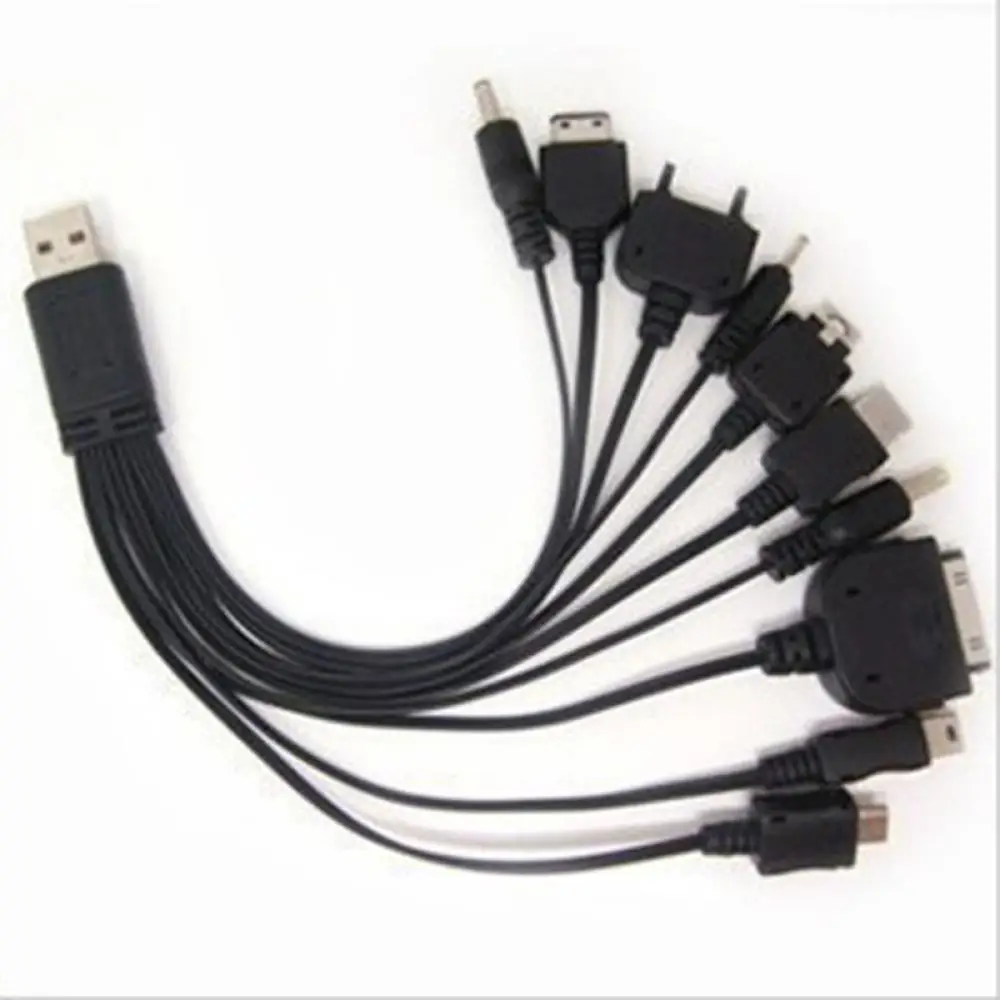  Portable USB 10 in 1 Charge Cable Multi Charger Cable compatible for Iphone 6 5s 4 digital camera PDA Cell phone MP3 PSP 