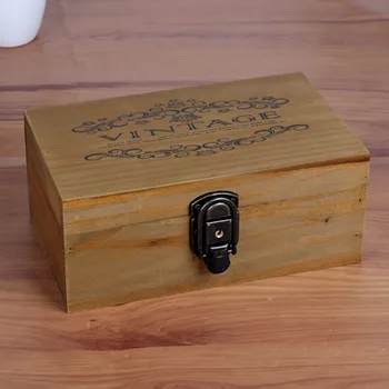 

Vintage Jewelry Storage Box Metal Lock Wooden Cosmetic Box Storage Organizer Wood Boxes Antique Retro Jewellery Candy Cases
