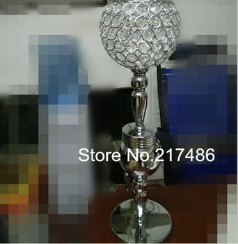 

new candle holder Crystal chain Candlestick Metal Silver Plated Crystal Candle Holder wedding Candelabra Decoration Candlestick