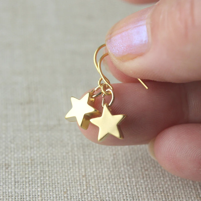 Minuscule-Or-ou-Argent-Boucles-D-oreilles-toiles-Micro-Balancent-Boucles-D-oreilles-Dainty-Minimal-Peine