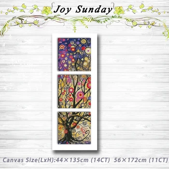 

Money tree (triptych) scenery Decor painting dmc 14CT 11CT counted cross stitch kits embroidery set Needlework Set Home decor