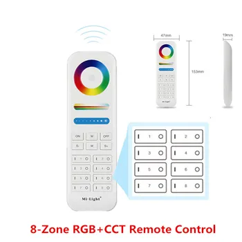

New Experience 8-Zone 2.4G RF Mi Light RGB+CCT Remote mi light 5IN1 Smart Led Controller For RGB+CCT Led Bulb+ Remote Holder