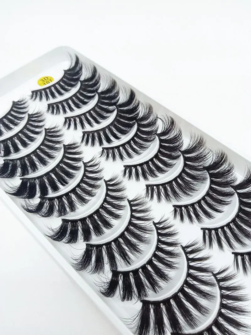 Все виды 10 пар ручной работы натуральные длинные 3d норковые ресницы для создания привлекательного макияжа глаз