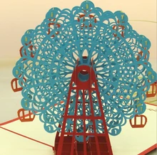 Колесо обозрения 3D всплывающее открытка