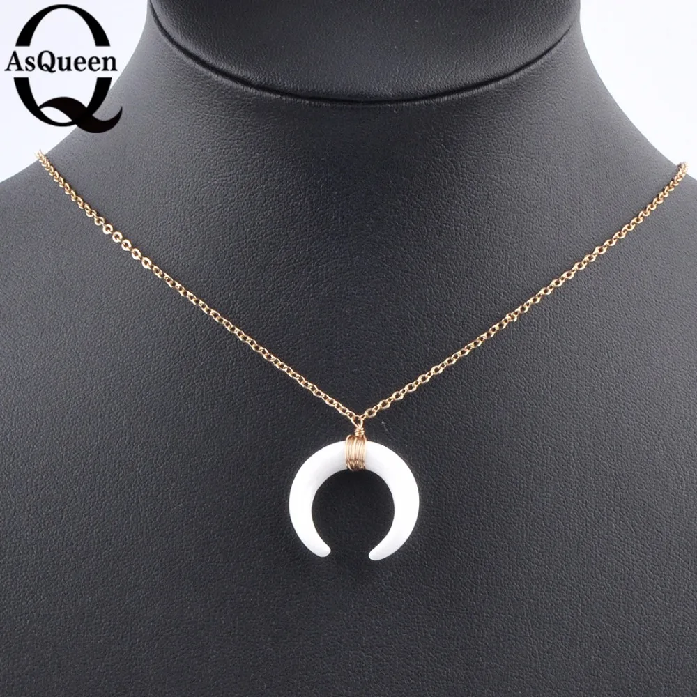 Fashion Simple White Crescent Moon 