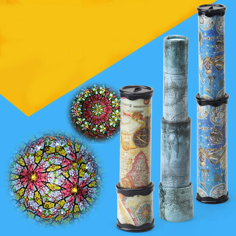 3 Kinds Adjustable Fancy Colored World Baby Toy Children Autism Kid Toy Large Scalable Rotating Kaleidoscopes Extended Rotation