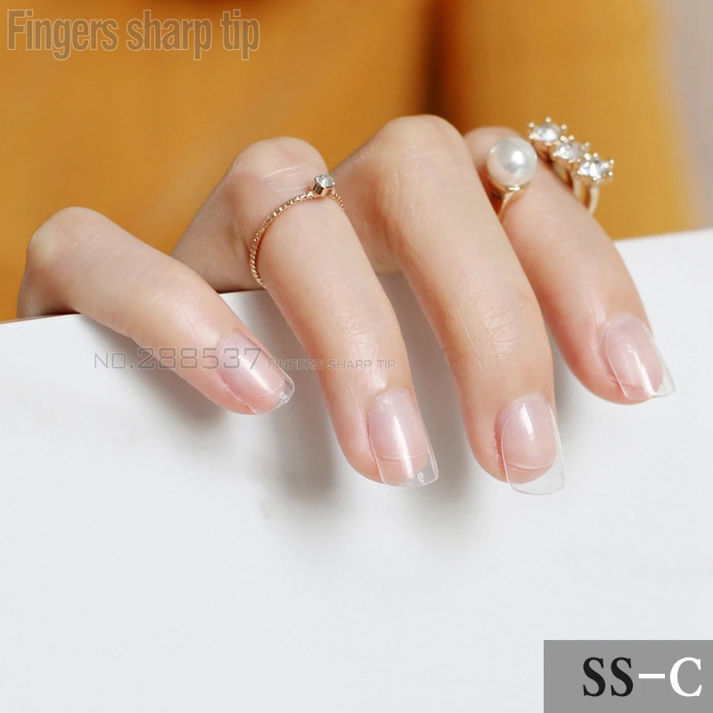 

2017 new 24pcs false nails Transparent candy short paragraph round square head comfortable multicolor all wrapped SS-C