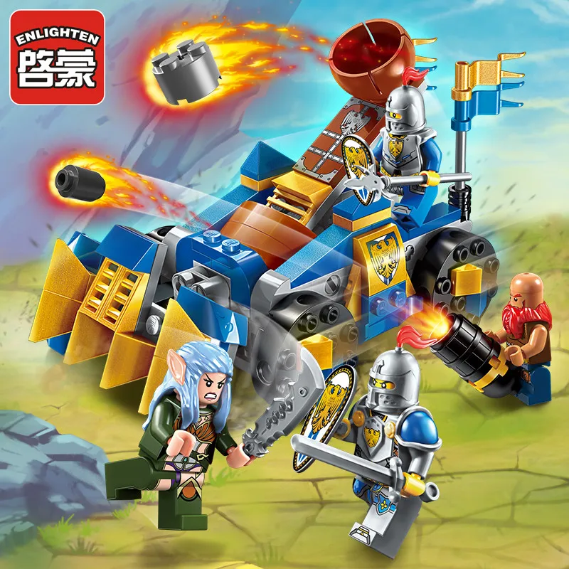 

Enlighten Building Block War of Glory Castle Knights Trebuchet 4 Figures 152pcs Knight/Dwarf/Elf Educational Bricks Toy Boy Gift