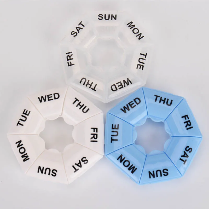 

1 PC 7 Days Weekly Pill Medicine Box Holder Organizer Container Case Pill Box Splitters 7 Grids