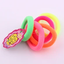 50pcs lot 100 cotton soft hair bands fluorescence color hair rings Towel hair bands hair tie