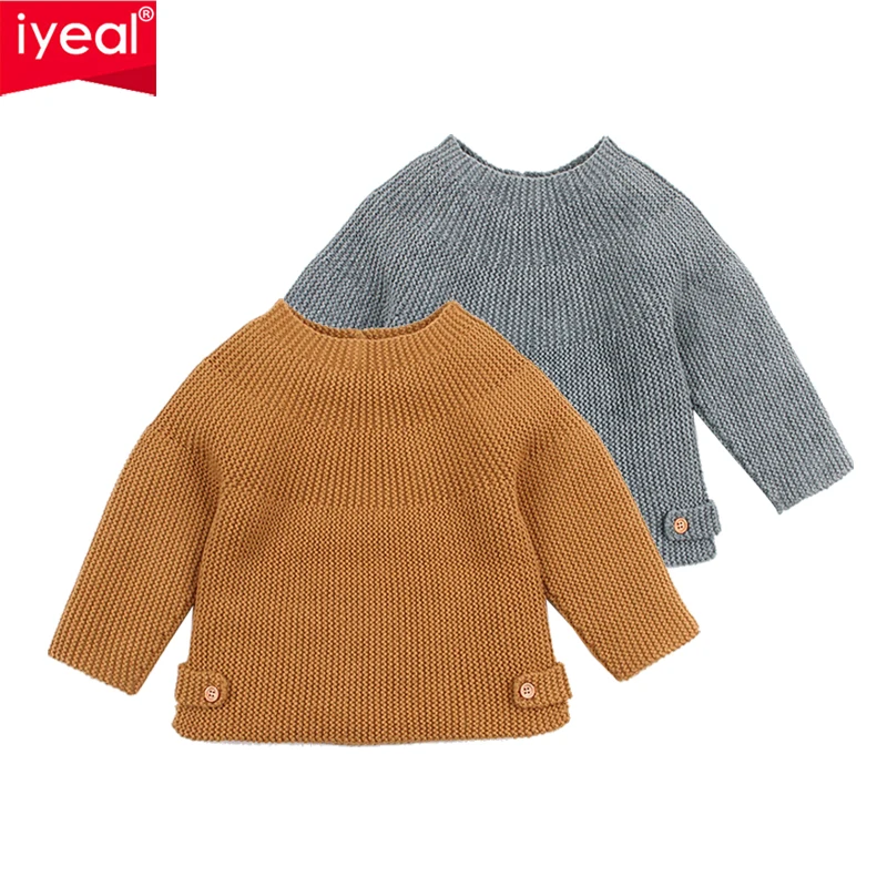 Iyeal Infant Baby Girl Button Down Knitwear Long Sleeve Soft Basic Knit