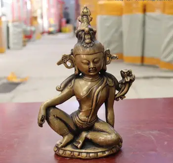 

Tibet Pure Copper Bronze Comfortable Kwan-Yin GuanYin Bodhisattva Buddha Statue