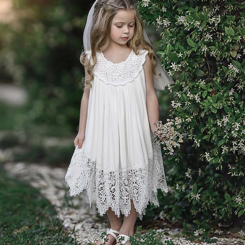 Vestido de niñas 2019 sin vestido largo blanco para niñas 2 3 4 5 años ropa casual niños T320|Vestidos| - AliExpress