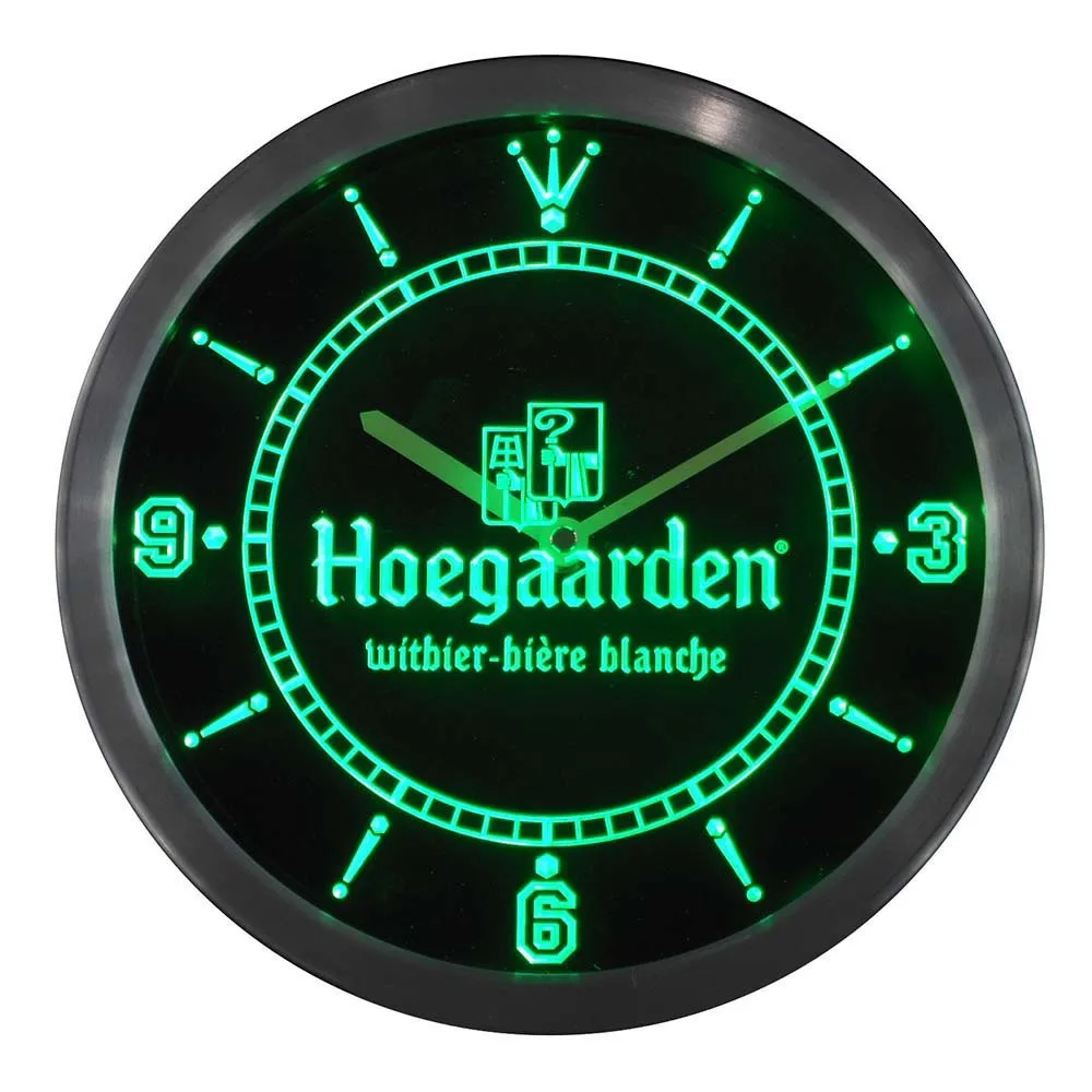 

nc0122 Hoegaarden Belgium Beer Bar Neon Light Signs LED Wall Clock