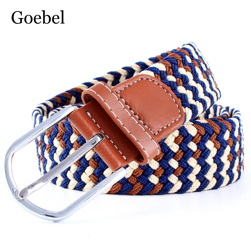 Ремень с пряжкой язычком для мужчин и женщин повседневный эластичный