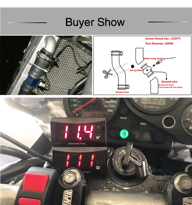 Sclmotos-мотоциклетный термометр KOSO мини lcd цифровой гигрометр с дисплеем датчик температуры для XMAX 300 400 NMAX CB650F YBR 125