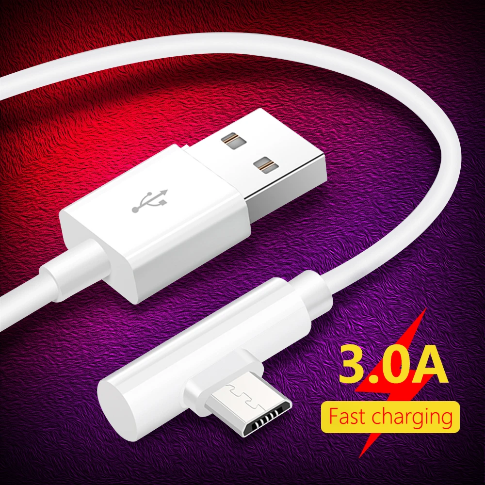 90 градусов 1 м кабель Micro USB Type C передачи данных для быстрой зарядки Samsung Xiaomi Huawei