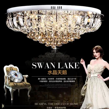 

Luxury K9 Crystal Large Ceiling Lamp Modern LED E14 Lighting Minimalist Circular Living Room Hall Chandeliers with LED Bulbs