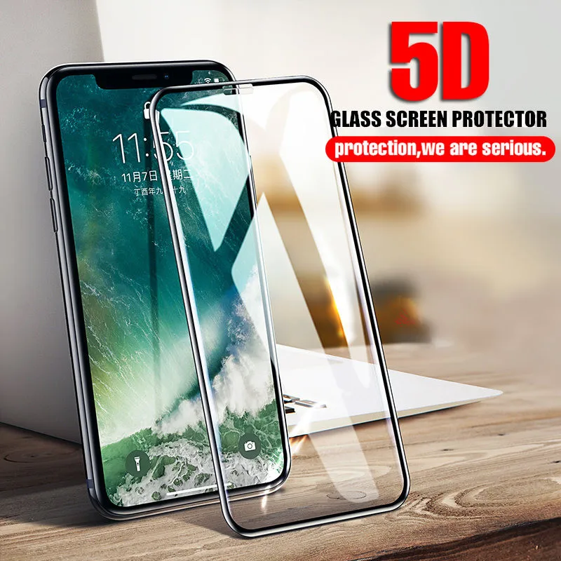 

5D Curved Tempered Glass For iPhone 8 6 6s 7 Plus Screen Protector Glass For iPhone X 10 6 6s 7 8 Plus Protective Glass Film