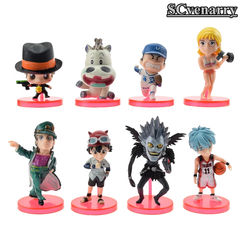 

Anime 8pcs/set Death note Hitman Reborn Tsunayoshi Ryuuku Kuroko Tetsuya Moomin Basketball Cosplay PVC Action Figure Model Toy