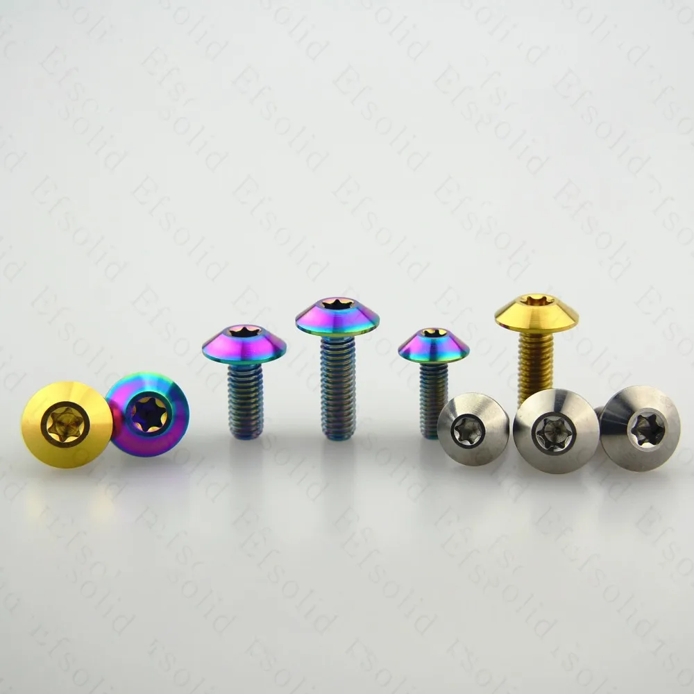 M6 x 20 Multicolor Titanium Bolts Umbrella Head Motorcycle Shell Bolt 10 PCS
