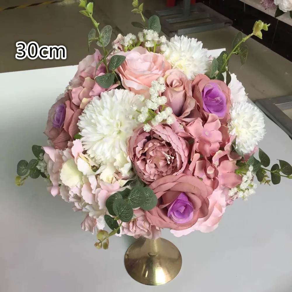 

3D artificial 30cm plant flower hemisphere for wedding road lead table focus decoration