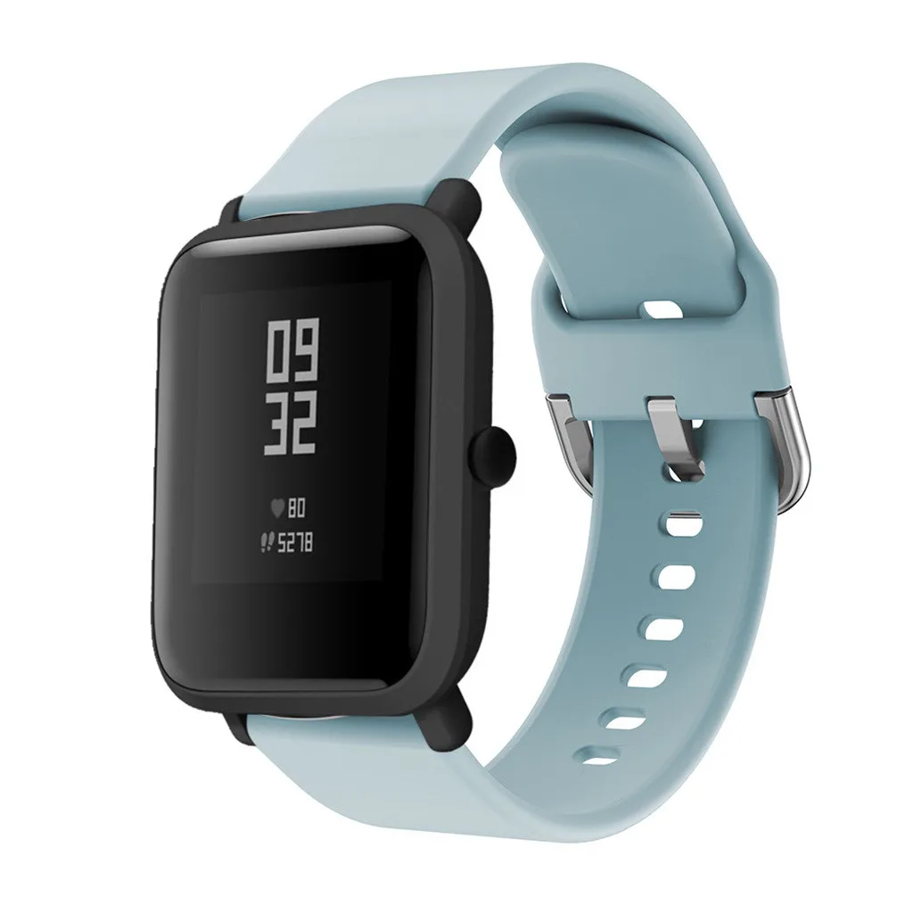 Силиконовый спортивный ремешок для Xiaomi Huami Amazfit Bip Смарт-часы 20 мм сменный Браслет умные аксессуары