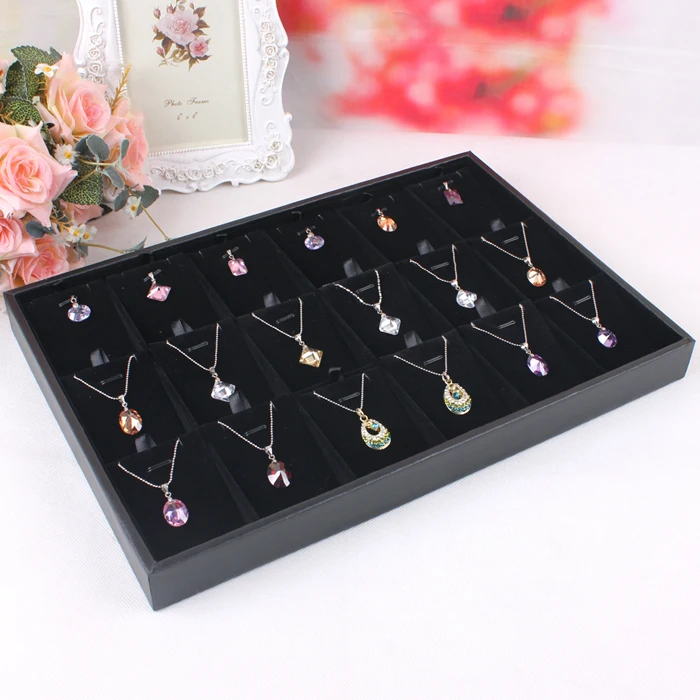 3*6 plaid necklace display cases pendant hanger exhibition box fashion
