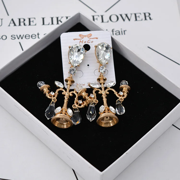 Romantic long crystal earrings fashion jewelry for women