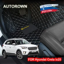 Автомобильный коврик для hyundai CRETA IX25- лет, кожаные 3D Автомобильные Коврики для автомобиля, водонепроницаемый ковер, роскошный объемный коврик