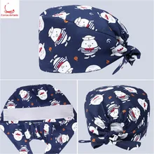 Кепка операционного зала для докторов медработников Стоматологическая хлопковая печать мужская и женская пластиковая хирургическая Рабочая кепка ежемесячная Кепка