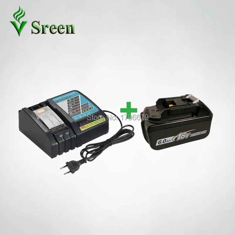 

18V Rapid Charger 6000mAh BL1860 Lithium Ion Replacement for Makita BL1850 BL1840 BL1830 Rechargeable Power Tool Battery DC18RC