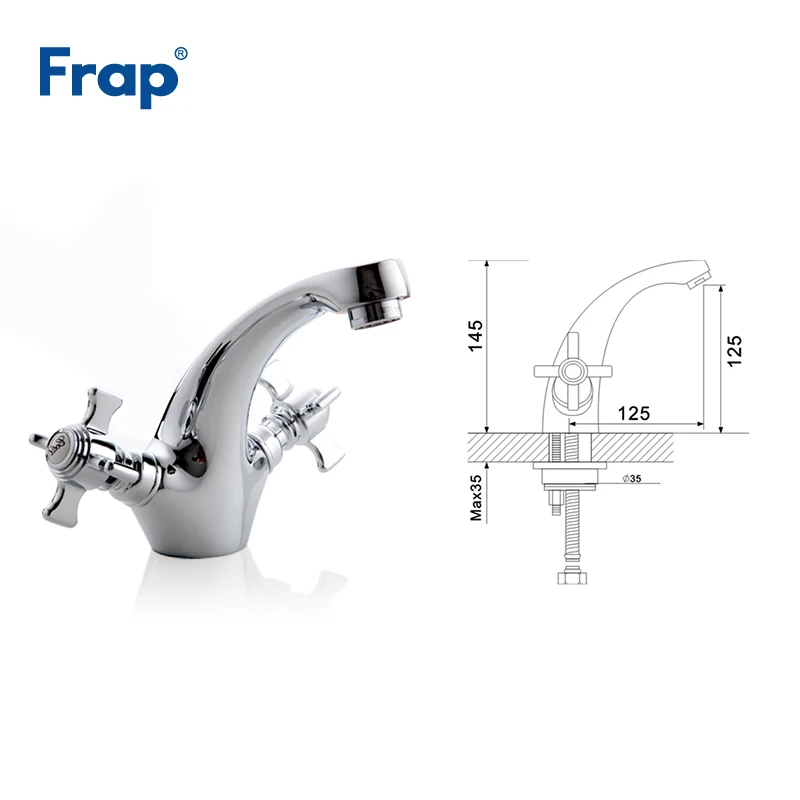 Frap смесители для раковины, латунный хромированный кран для раковины, смеситель для ванной комнаты, смеситель для горячей и холодной воды, кран для ванны с двойной ручкой, краны torneira grifo F1024