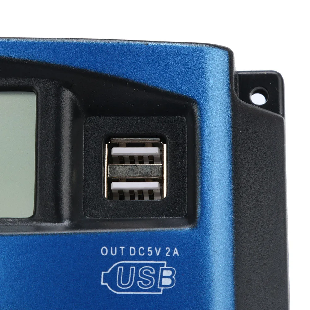 30/40/50/60/100A MPPT Контроллер заряда солнечной батареи с двойным USB ЖК дисплеем 12 В 24 в