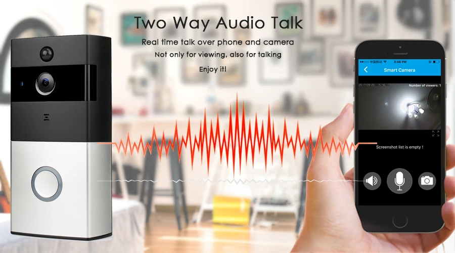 CTVMAN Doorphone Battery Wireless Doorbell Camera Video Intercom For home Videophone Wall Mount Doorbells Door Intercoms24